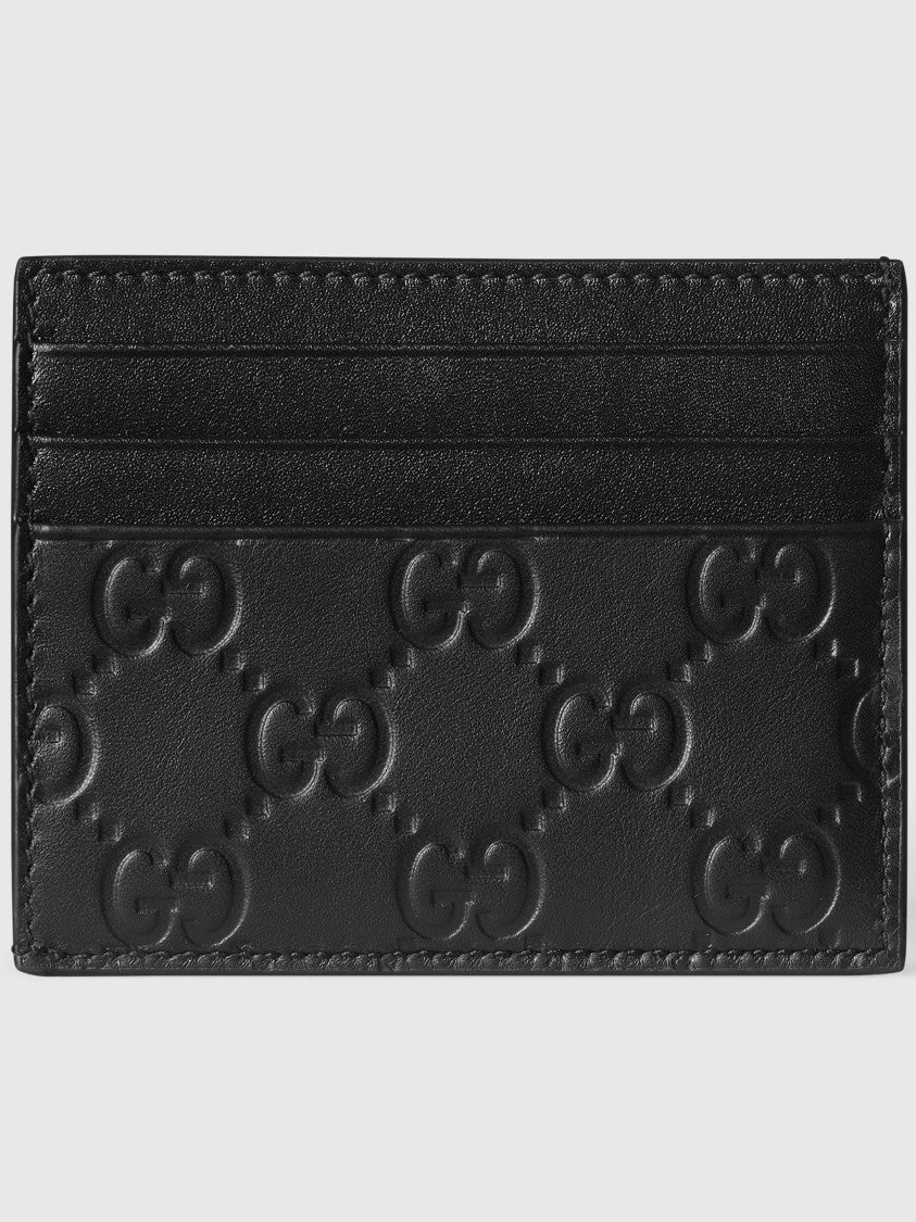 Gucci Black Arabella Embossed Leather Card Case