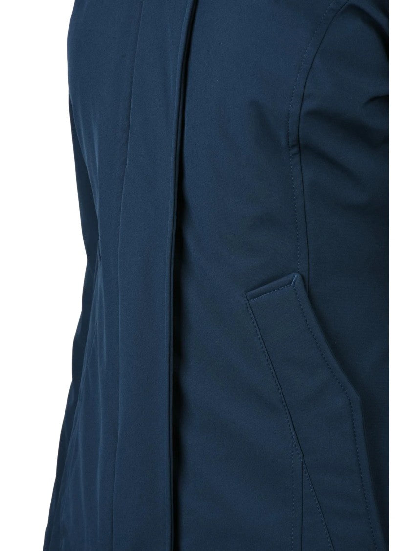 Bomboogie Blue Fitted Polyester-Blend Parka