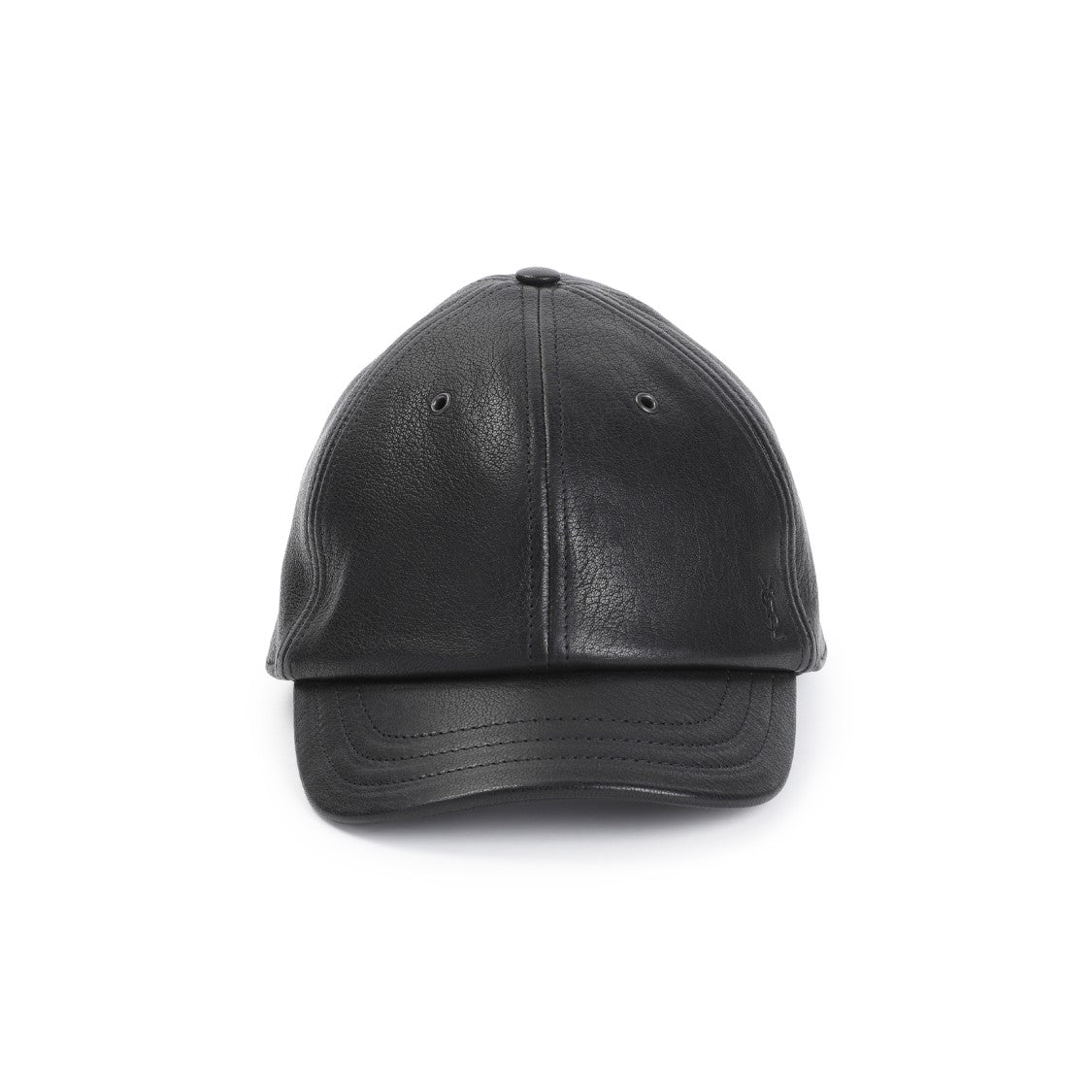 Saint Laurent Black Leather Cap
