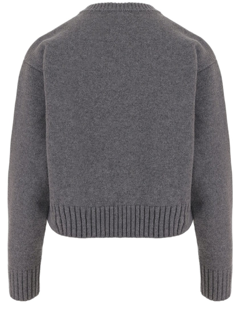Patou Wool And Cashmere Blend Sweater With Embroidered Logo