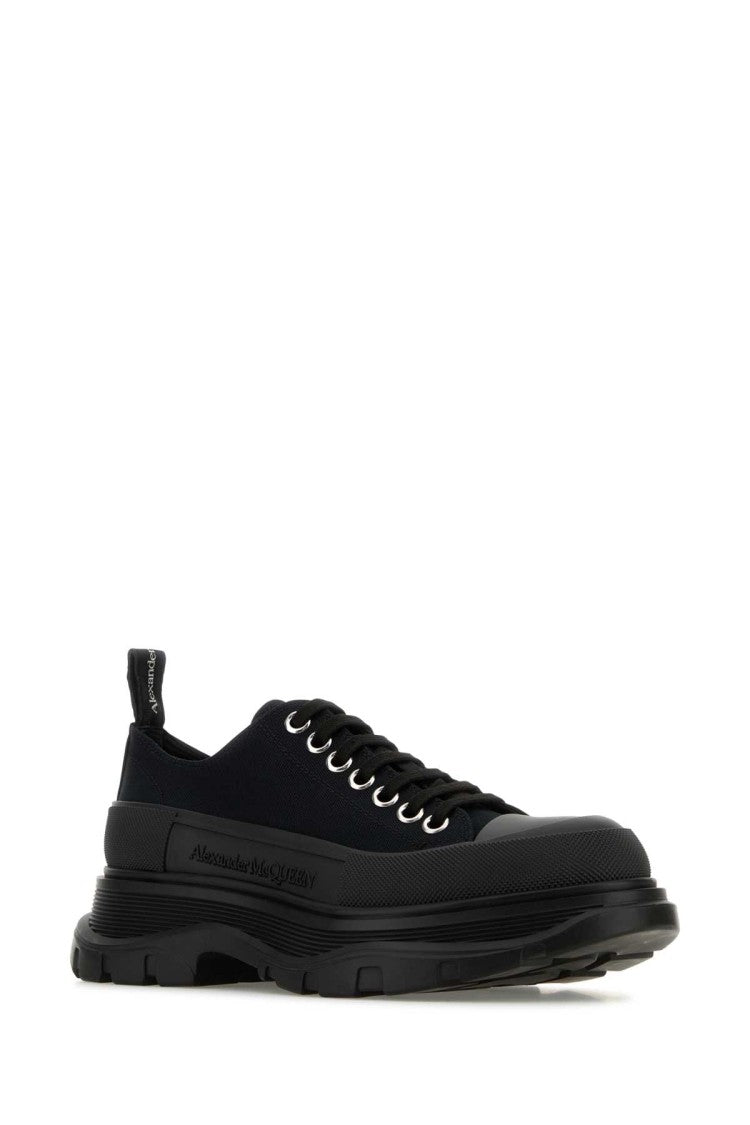 Alexander Mcqueen Black Canvas Tread Slick Sneakers