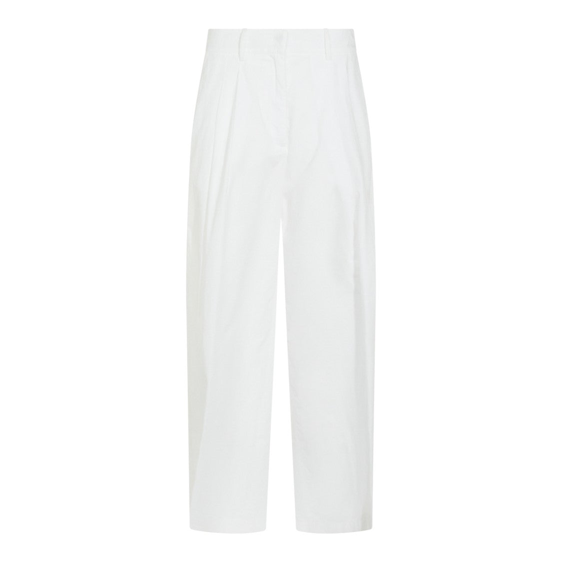 Moorer Wide-Leg Cotton Trousers With Pleated Front And Rear Welt Pockets