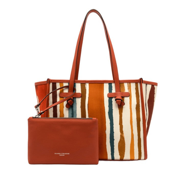 Marcella Coral-Printed Cotton Handbag With Leather Accents