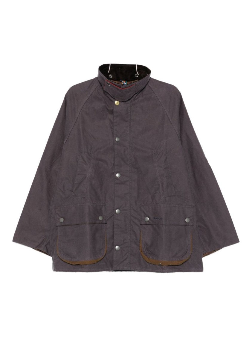 Barbour Boxy Gray Jacket With Corduroy Collar