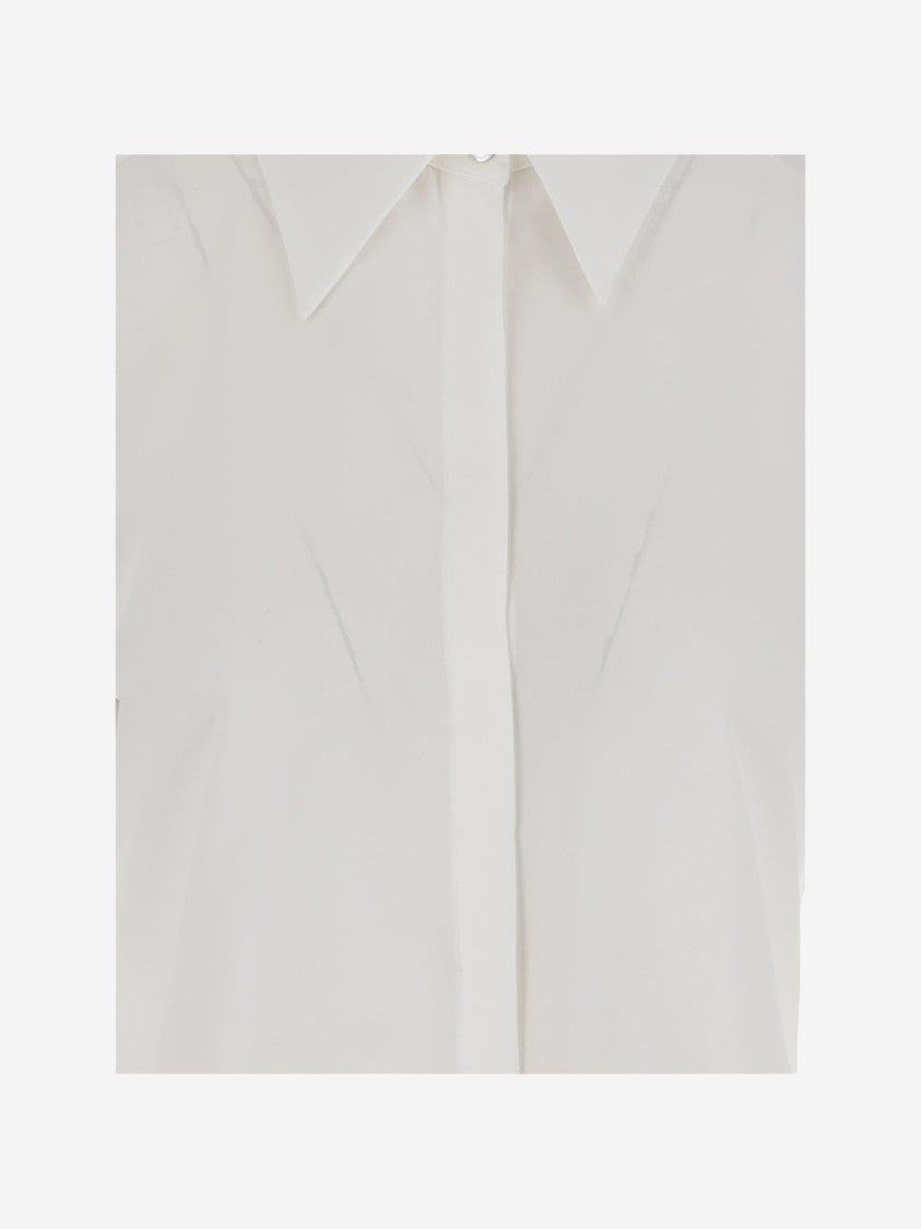 F.It Silk Blend Shirt With Pointed Collar