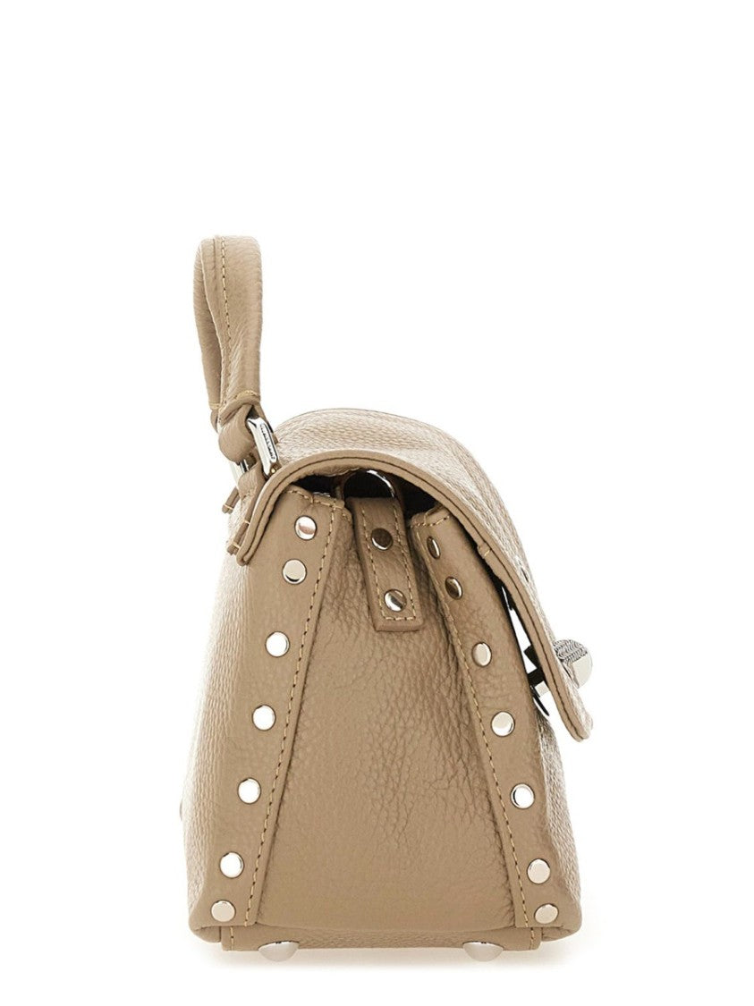 Zanellato Compact Textured Leather Handbag With Dual Closure