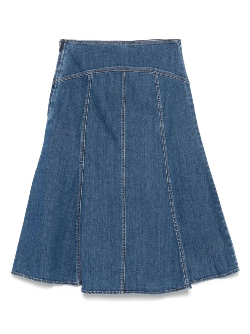 Polo Ralph Lauren Mid-Length A-Line Denim Skirt With Flared Design