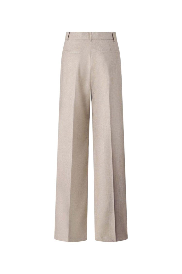 Pinko Beige Polyester-Viscose Blend Metallic-Fleck Trousers