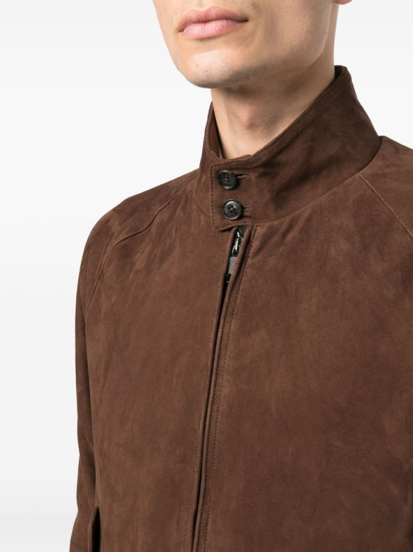 Baracuta Chocolate Brown Suede G9 Bomber Jacket