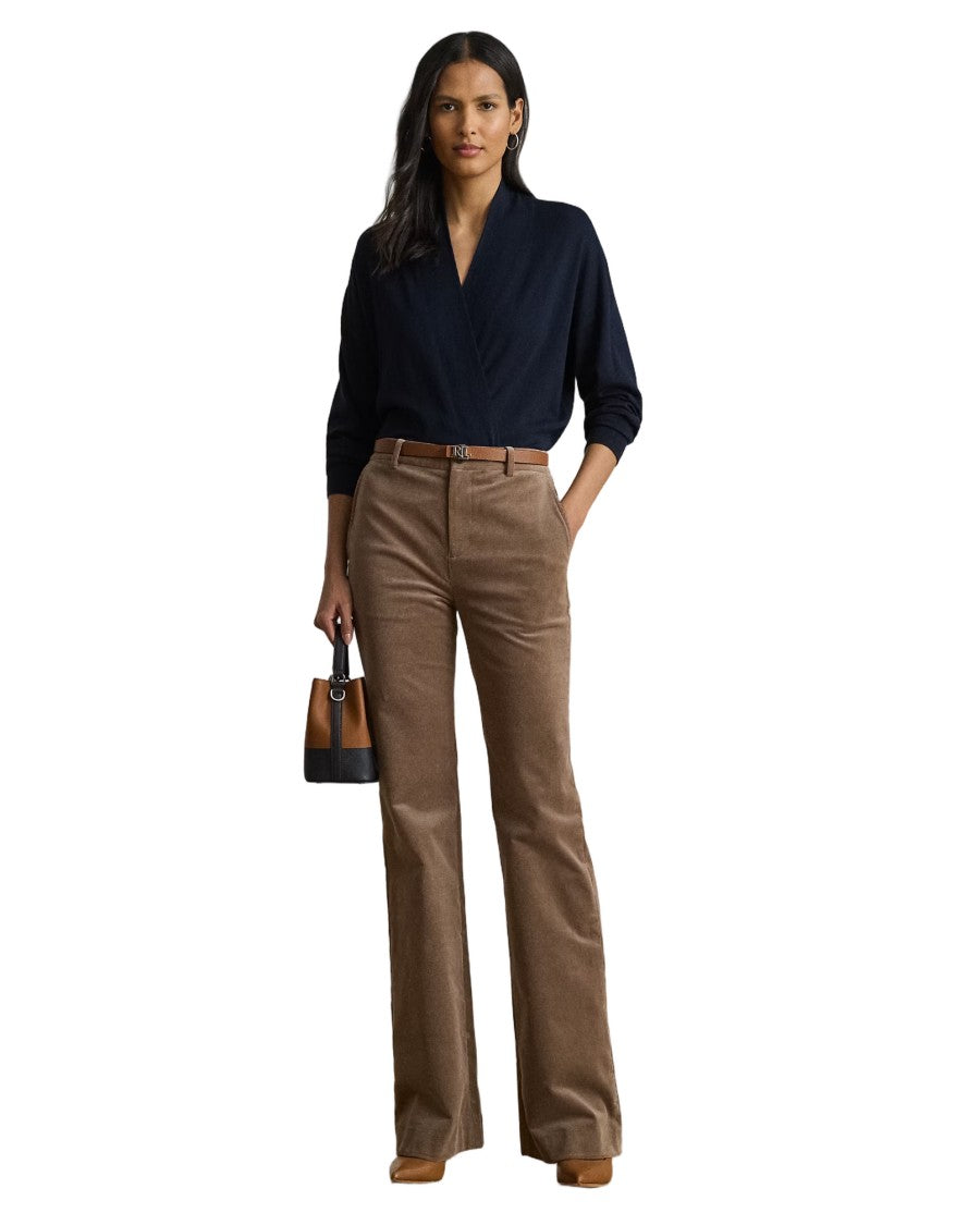 Lauren Ralph Lauren Wrap-Style Long Sleeve Pullover With Fitted Waistband