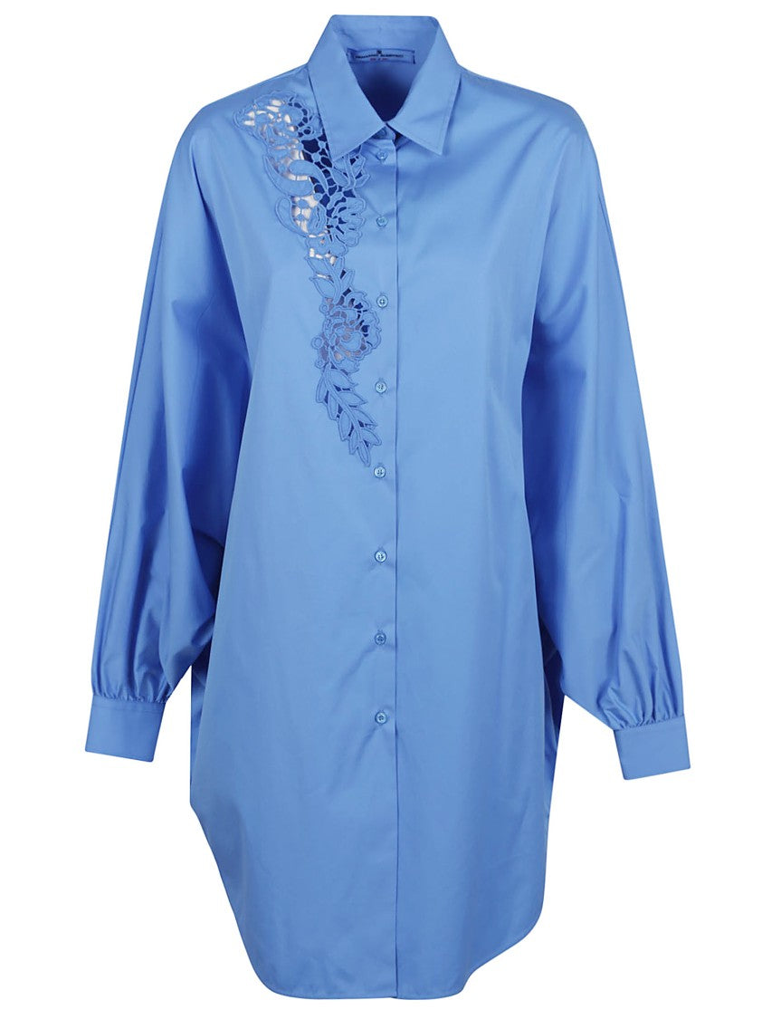 Ermanno Scervino Light Blue Oversized Cotton Shirt