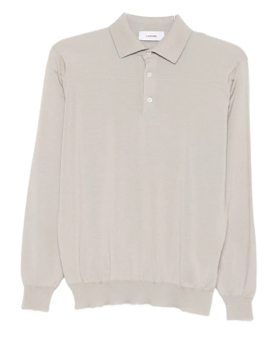 Lardini Long-Sleeve Virgin Wool Polo Shirt