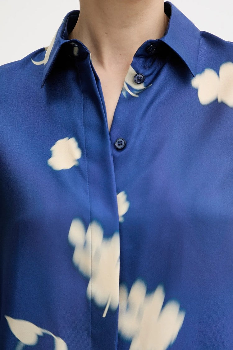 Max Mara Refined Silk Shirt With Floral Pattern