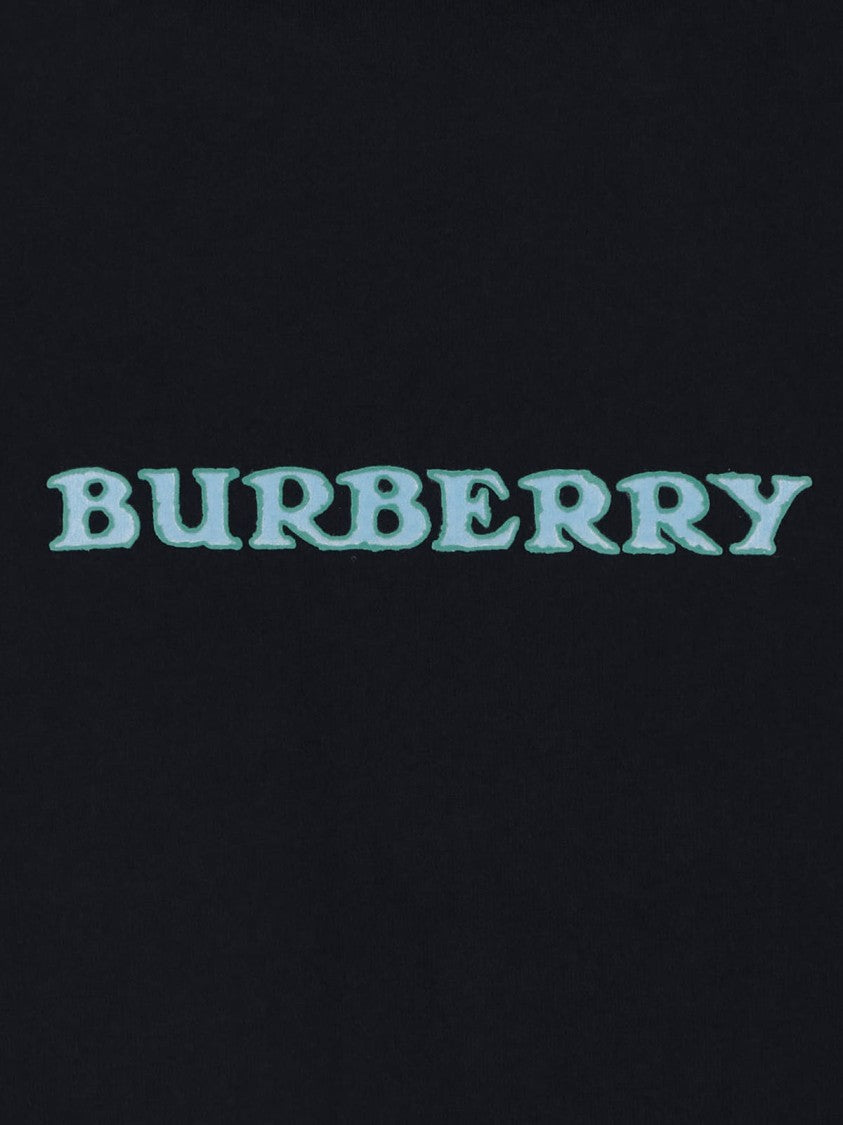 Burberry Short-Sleeve Black Cotton T-Shirt With Iconic Burberry Logo