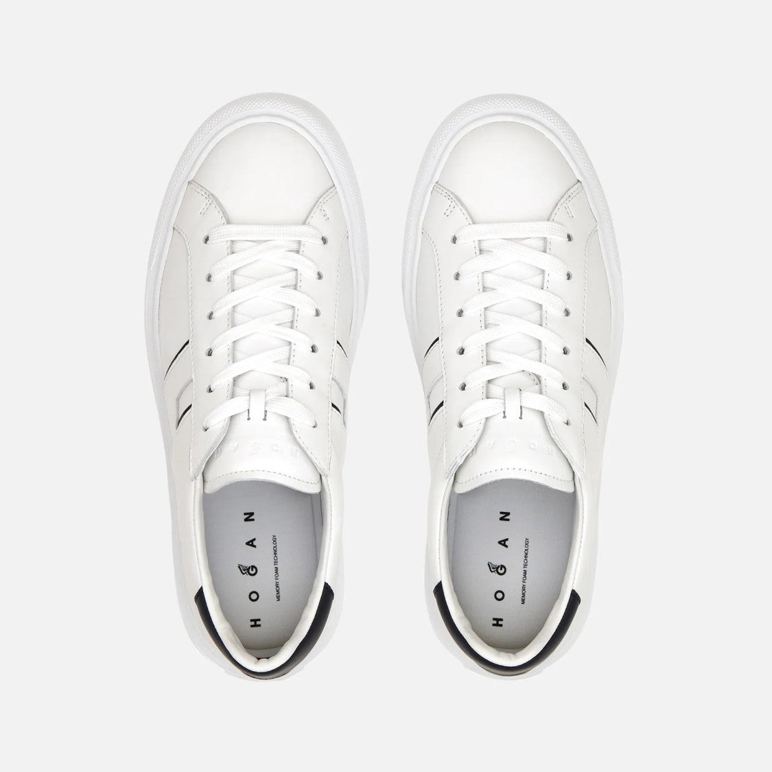 Hogan White Blue H691 Leather Sneakers