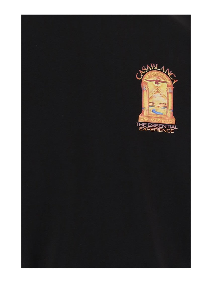 Casablanca Black Artistic Graphic Printed Organic Cotton T-Shirt
