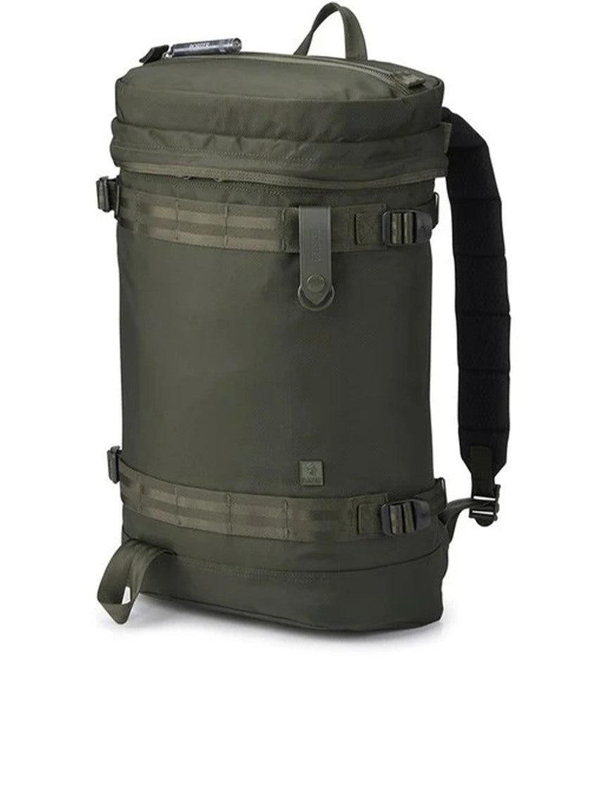 Porter International Olive Green Boxy Structured Nylon Backpack