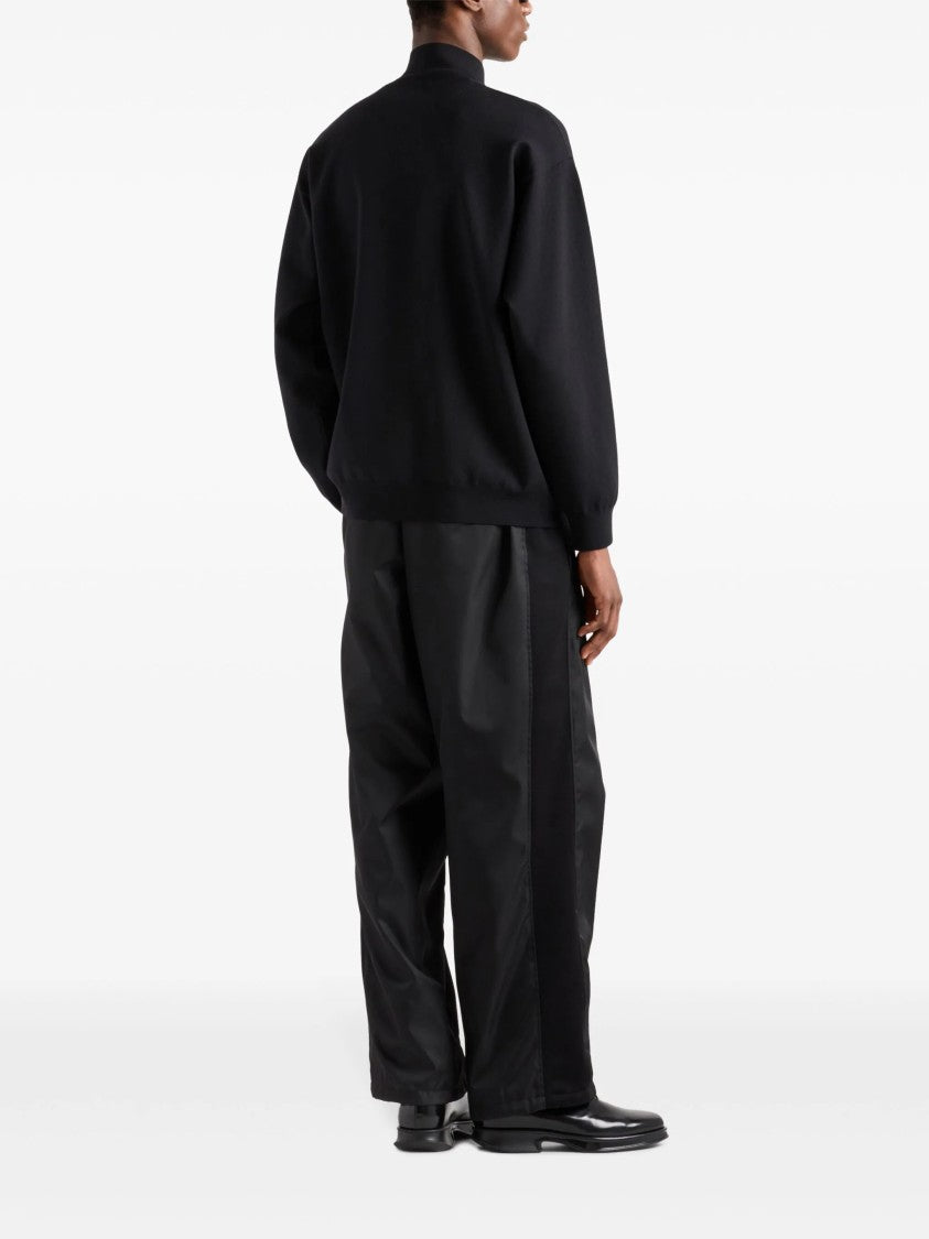 Prada Black Cardigan Overfit Virgin Wool Cardigan