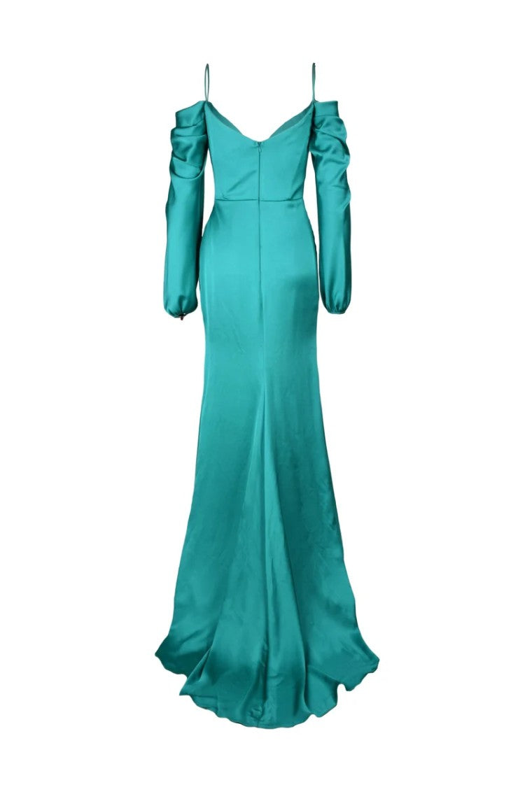 4 Meta Puff Sleeve Dress - Green