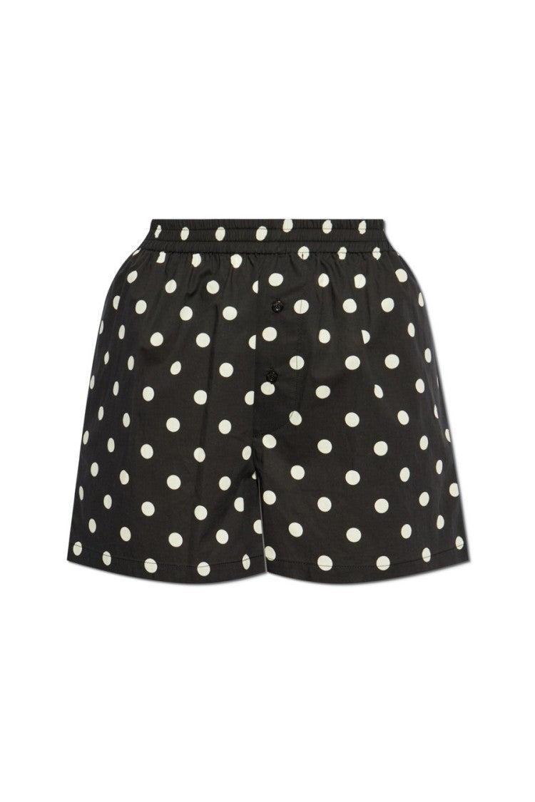 Moschino Black Cotton Polka-Dot Shorts
