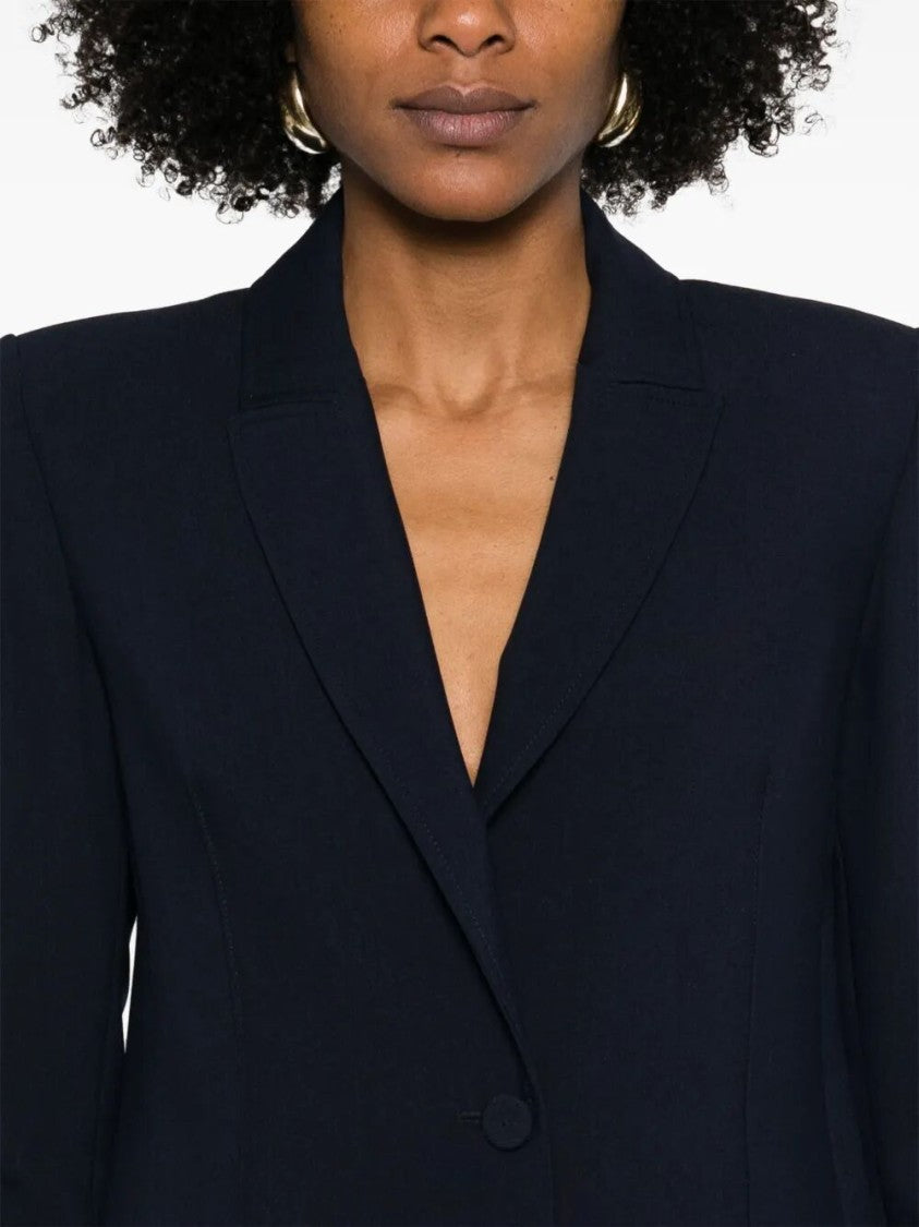 Patrizia Pepe Tailored Blue Blazer With Classic Lapel
