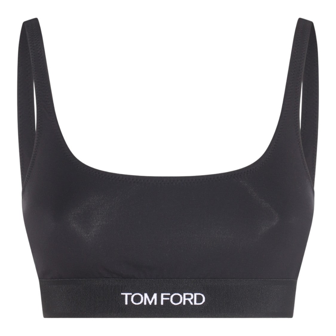 Tom Ford Black Crop Top With Square Neckline And Ribbed Hem