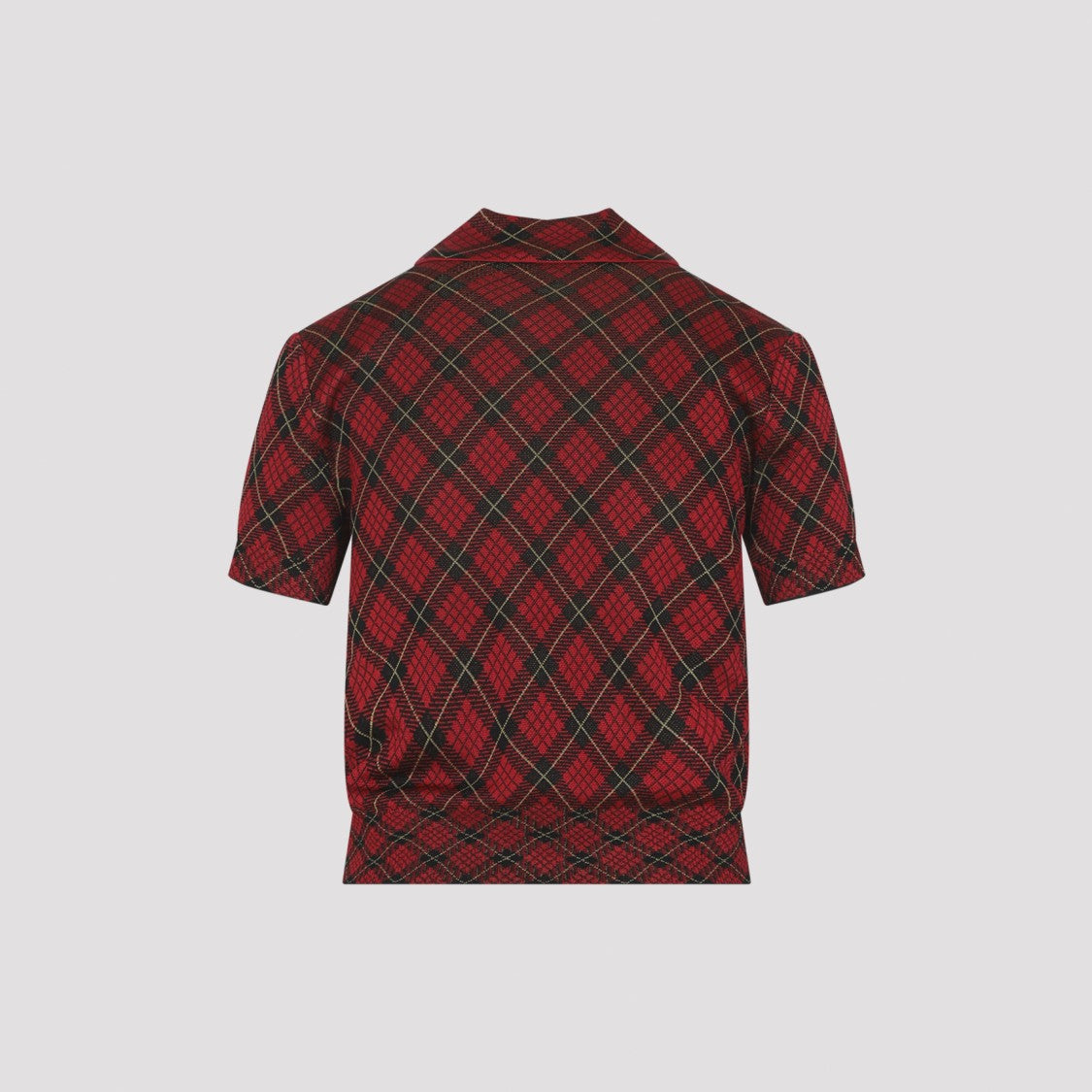 Alexander Mcqueen Short-Sleeved Polo Top With Bold Argyle Pattern