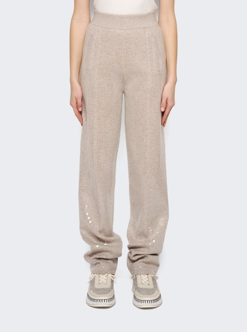 Burberry Sequinned Cashmere Cotton Blend Trousers