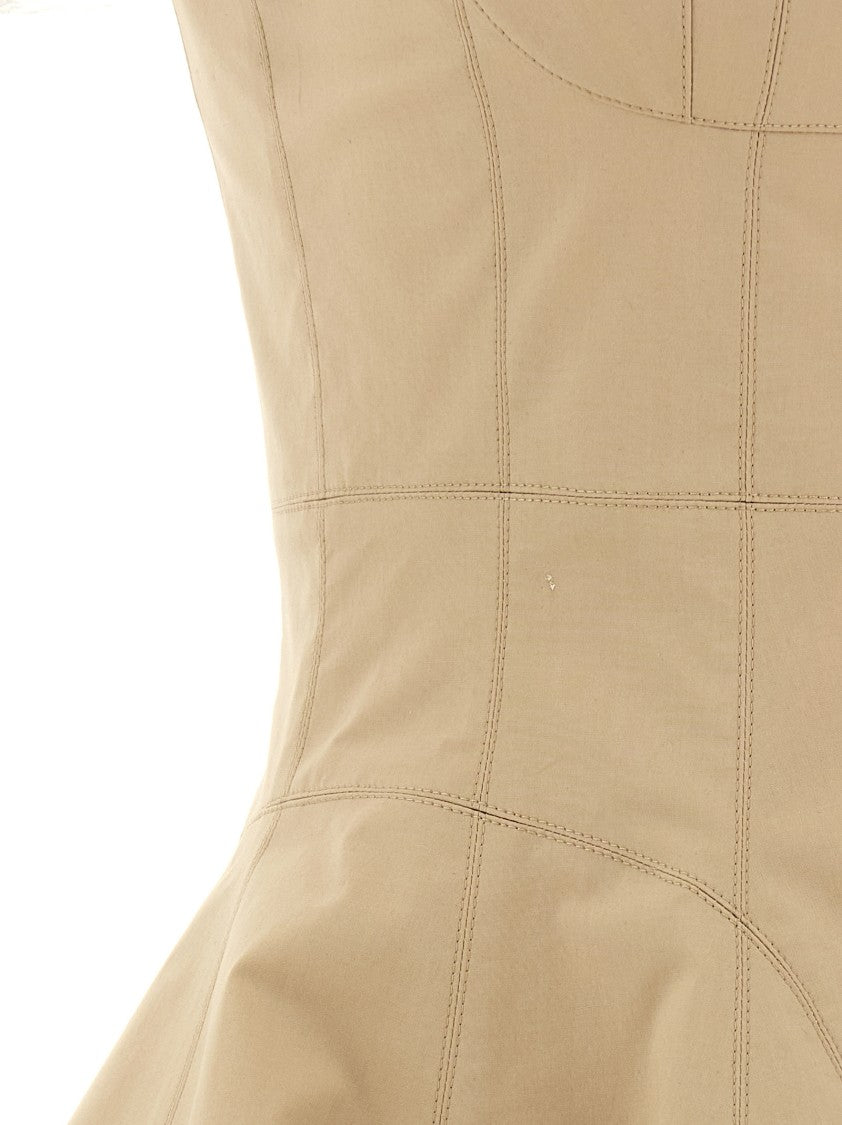 Giovanni Bedin Cotton Poplin Mini Dress With Pleated Hem