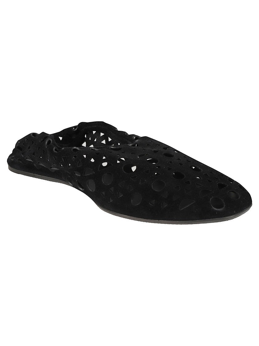 Alaïa Flat Lamb Leather Sandals With Intricate Cut-Out Design