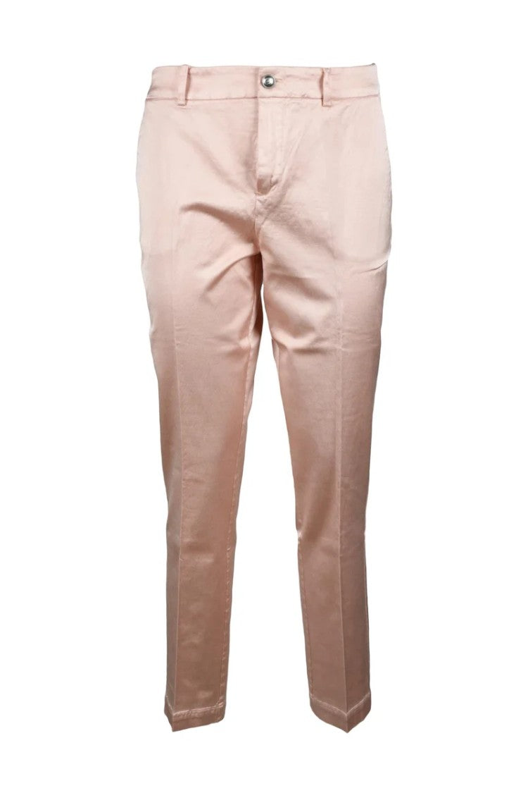 Guess Tailored Pink Trousers With Mid-Rise Waist And Smooth Finish