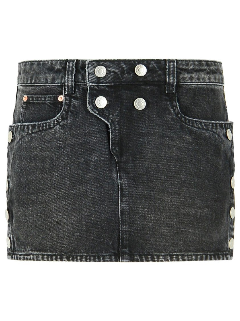 Isabel Marant 'Ralma' Skirt In Washed Black Cotton