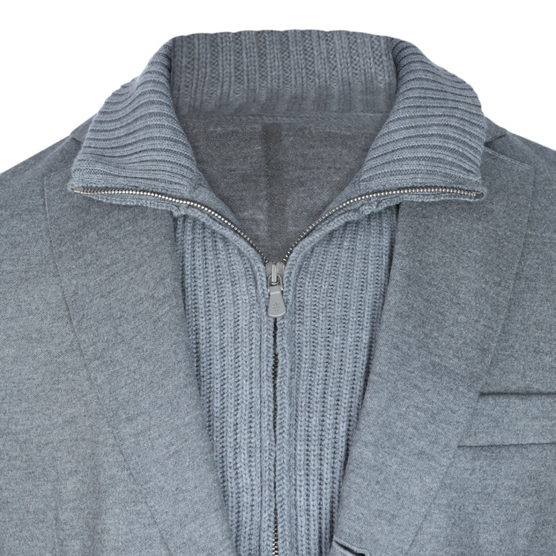 Eleventy Hybrid Blazer-Style Jacket With Knit Sleeves