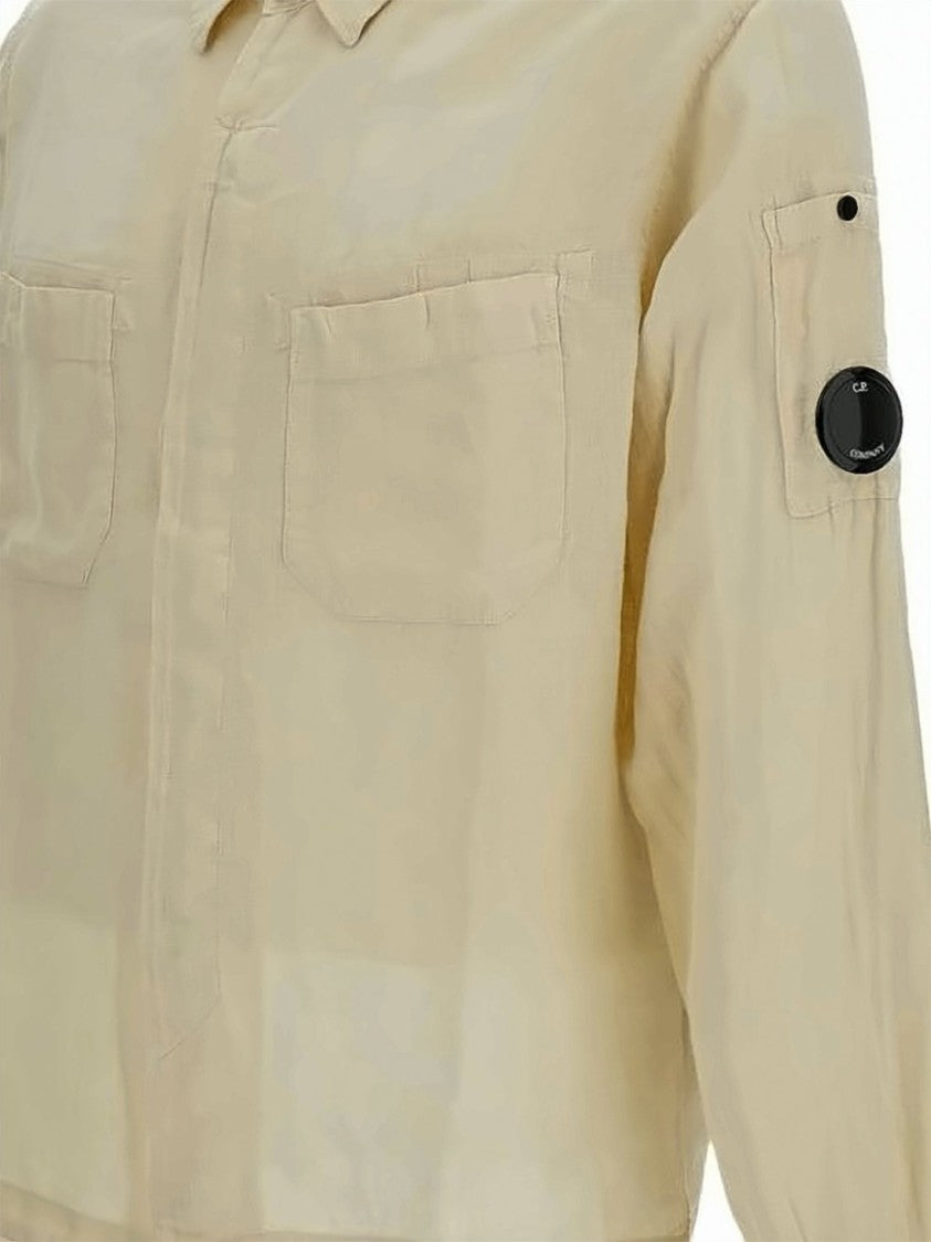C.P. Company Lightweight Linen Long-Sleeve Shirt With Unique Lens Detail