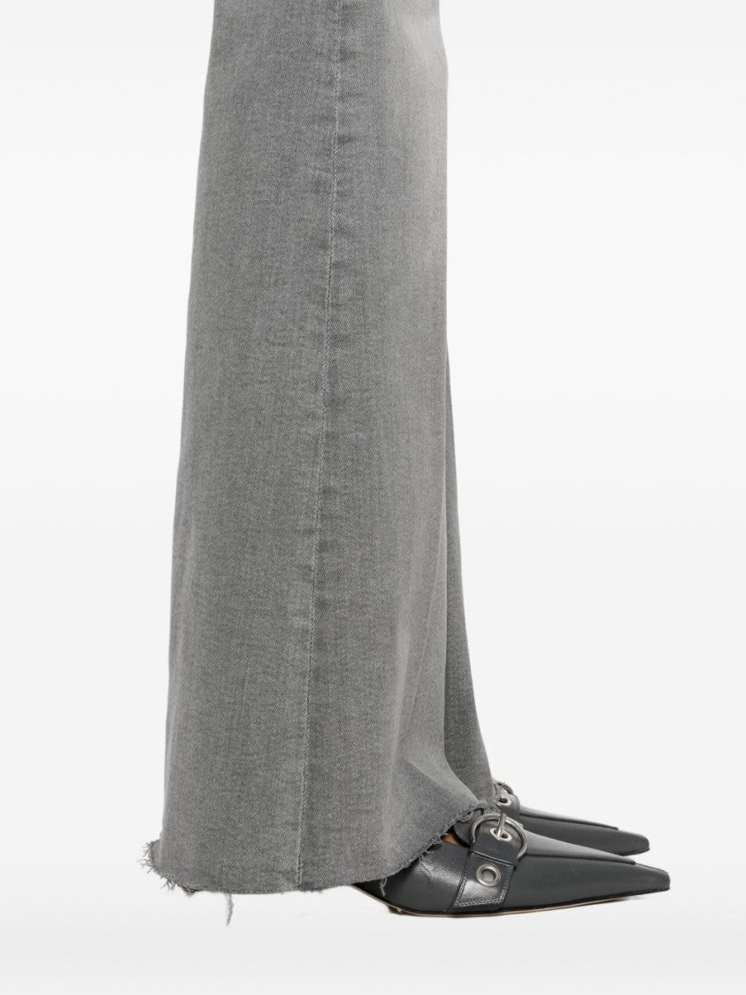 Mother High-Waisted Flared Jeans With Distressed Hem