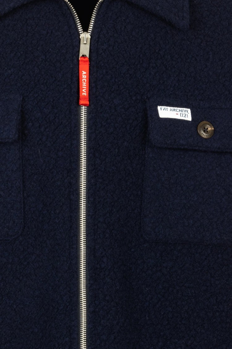 Fay Textured Wool-Like Men's Jacket With Boxy Fit