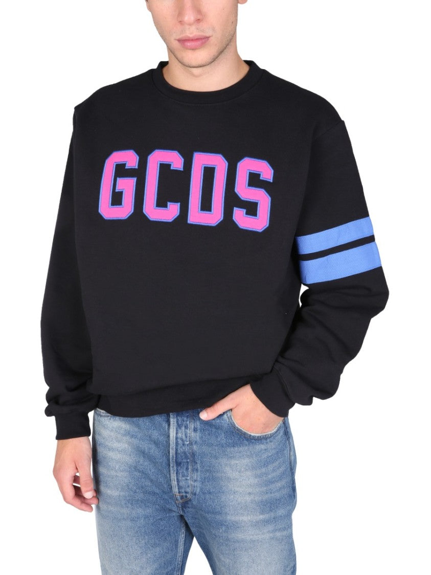Gcds Logo Embroidered Cotton Sweatshirt