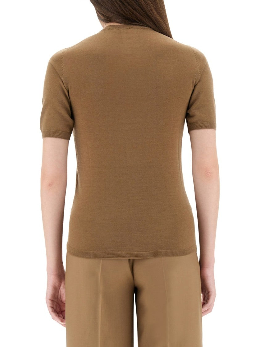 Max Mara Short-Sleeve Slim Fit Jersey With Crew Neckline