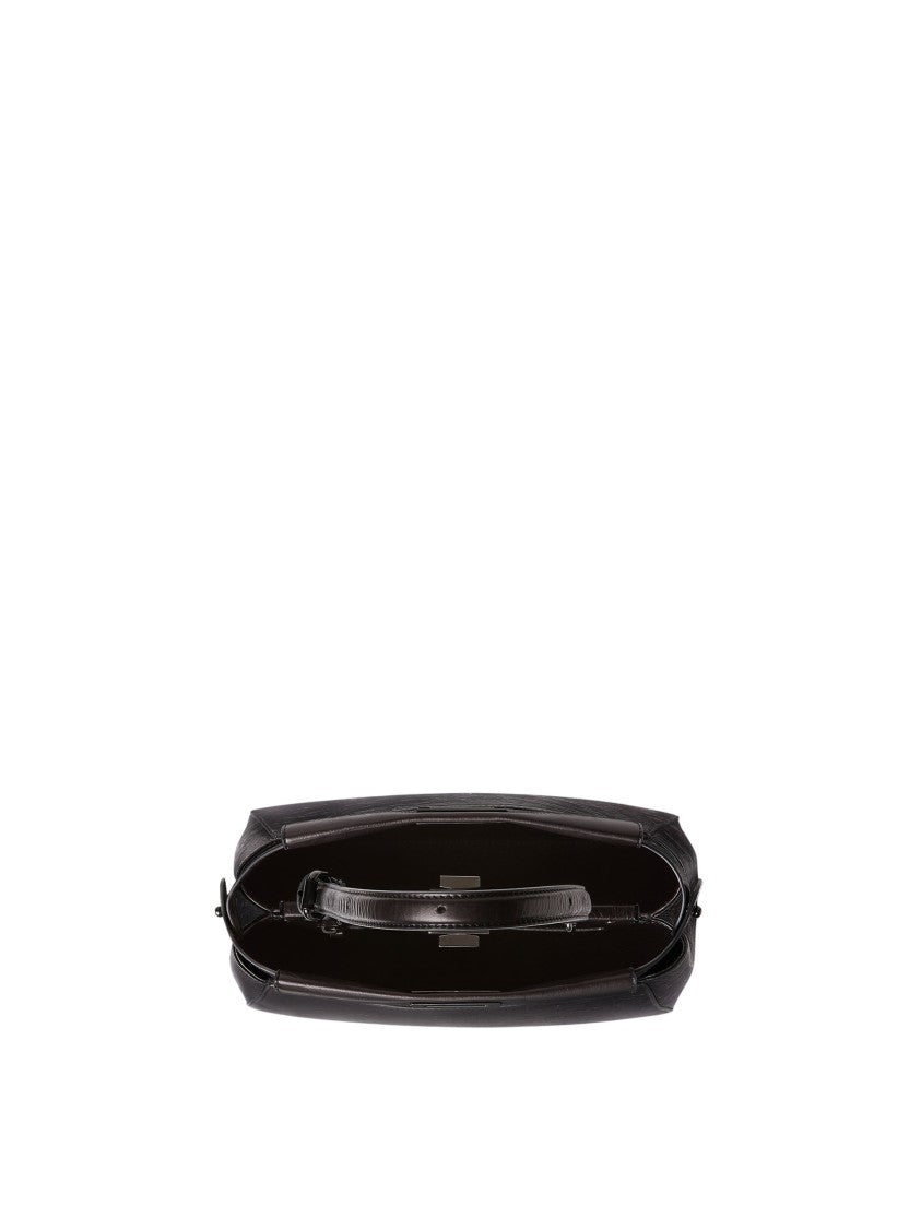 Fendi My Peekaboo S Small Textured Calf Leather Shoulder Bag