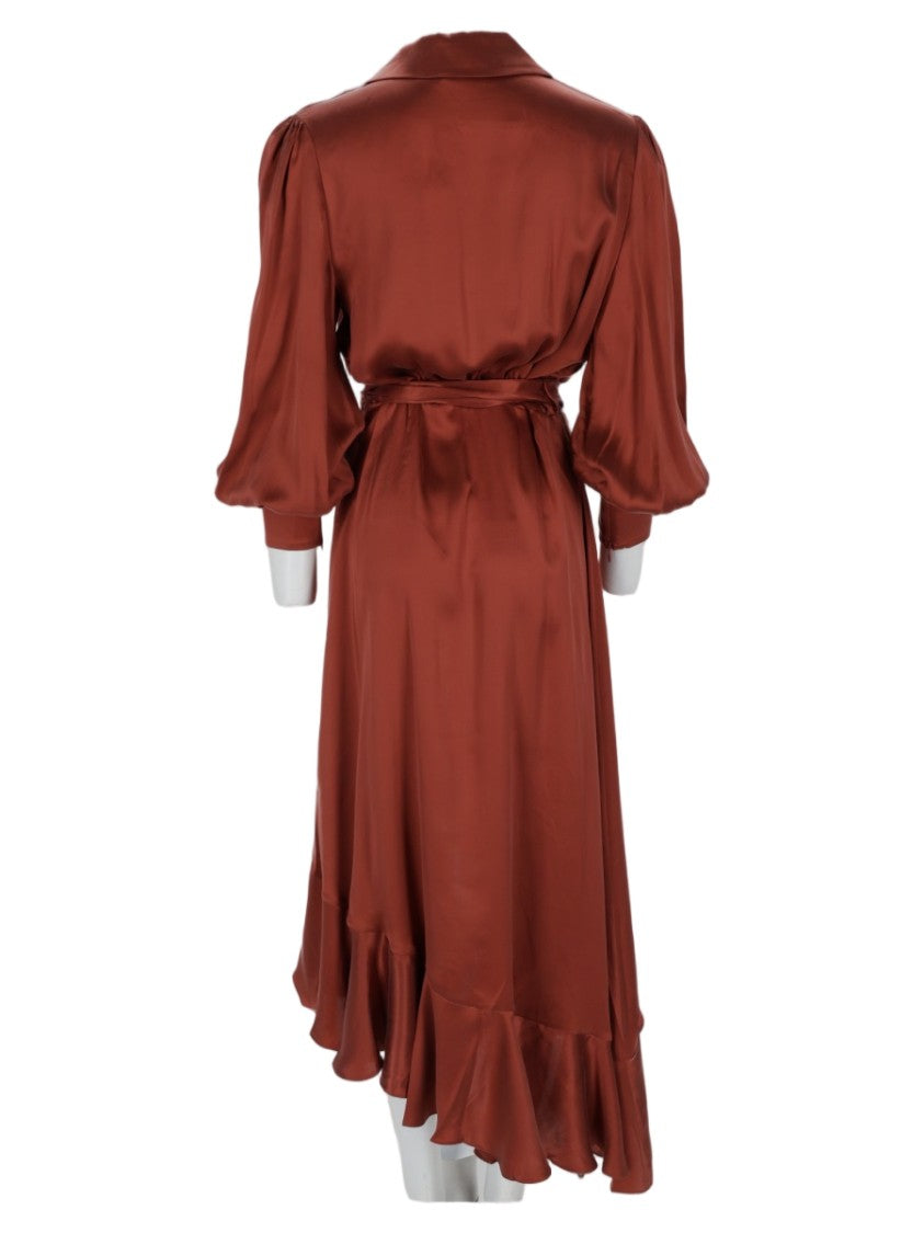 Zimmermann Midi Dress With Asymmetrical Hem And Wrap Design