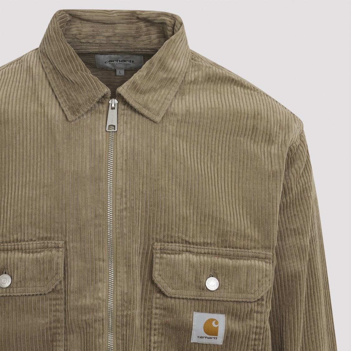 Carhartt Wip Leather Brown Cotton Reynold Shirt Jacket