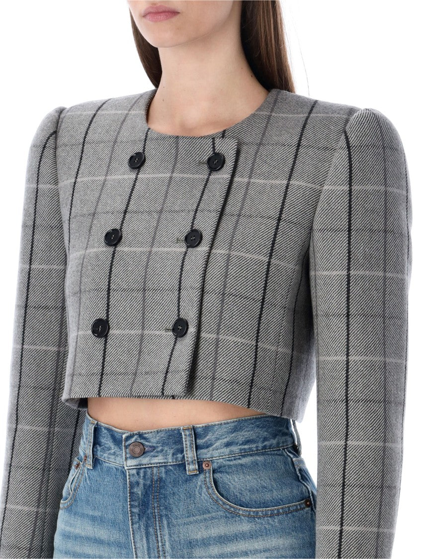 Chloé Cropped Checked Jacket