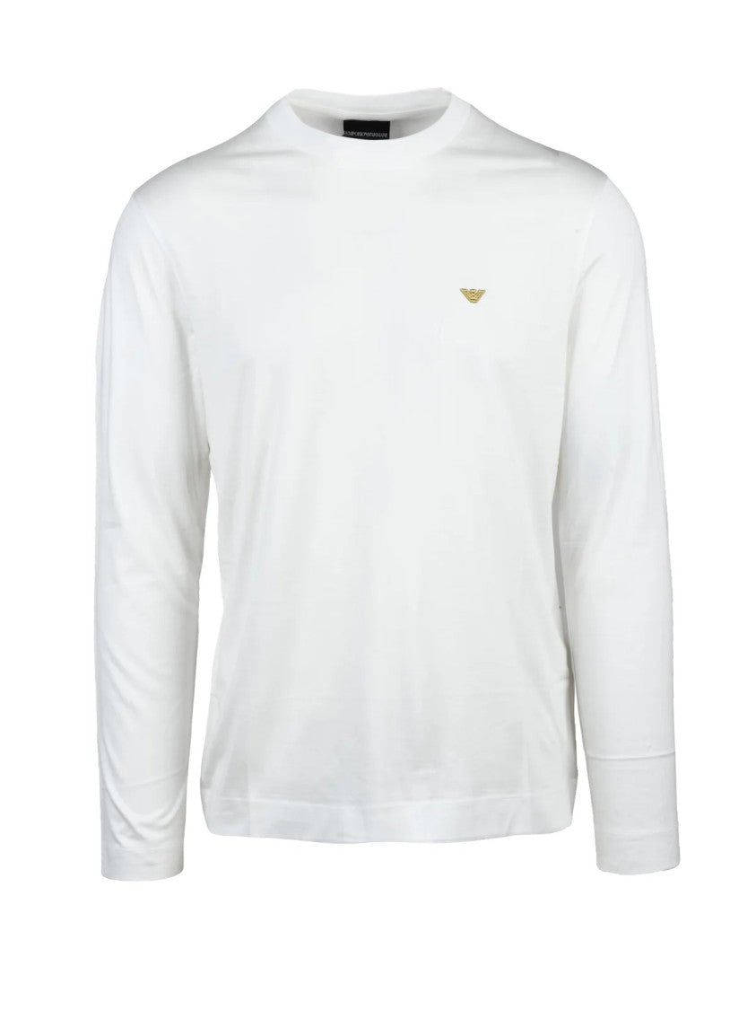 Emporio Armani Lyocell Cotton Blend T-Shirt With Crew Neck Design