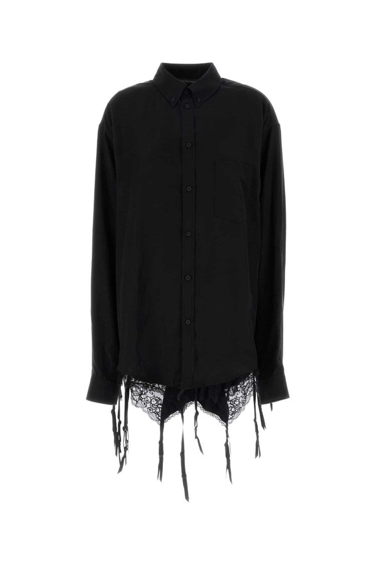 Balenciaga Black Lyocell Oversize Shirt