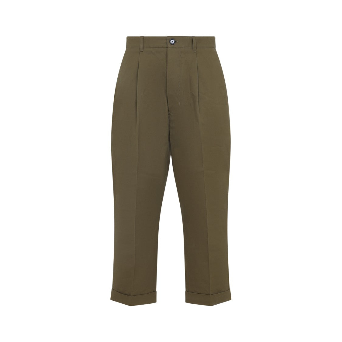 Ami Paris Carrot Oversized Green Cotton Pants