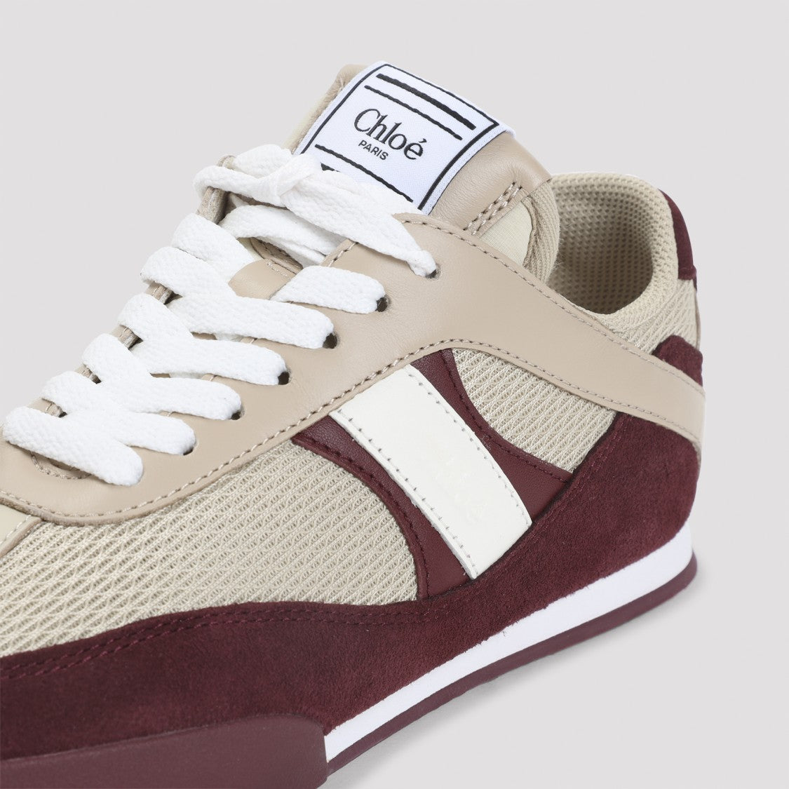 Chloé Beige Textile Kick Sneakers