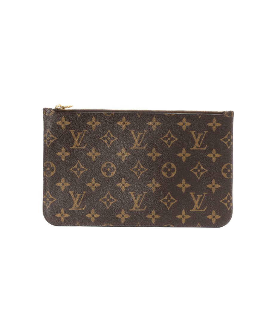 Louis Vuitton Rectangular Monogram Canvas Pouch With Gold Hardware