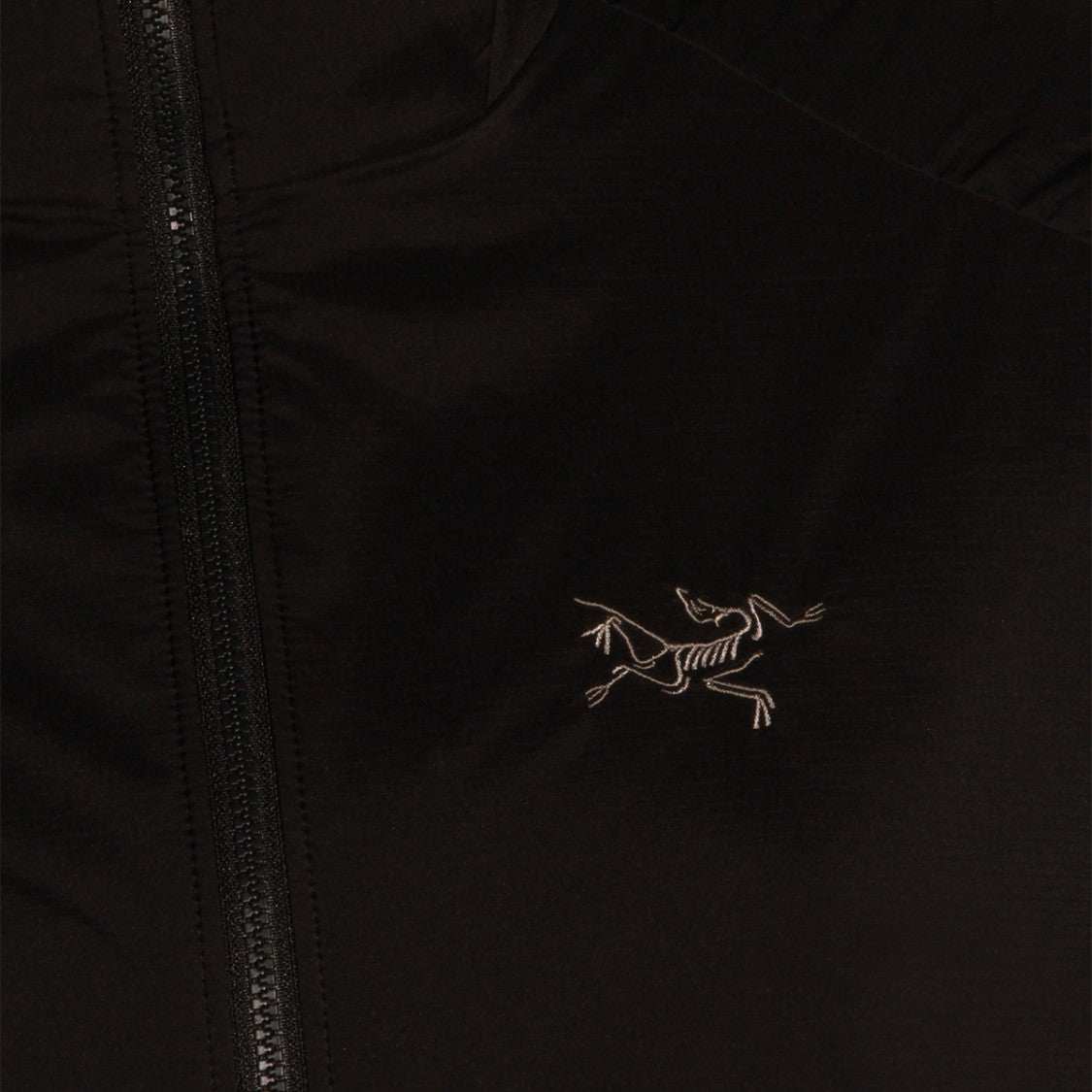 Arc'teryx Minimalist Black Jacket With Full Front Zipper And Hood