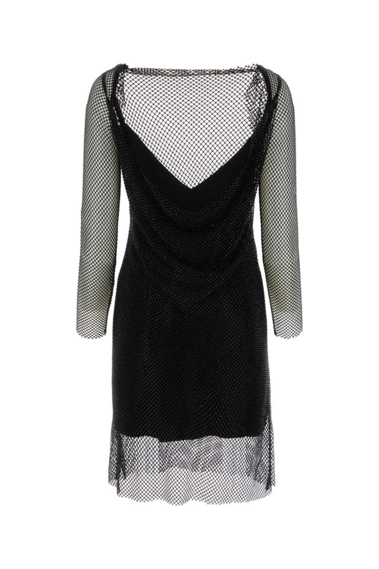 Max Mara Embellished Mesh Vezzo Mini Dress