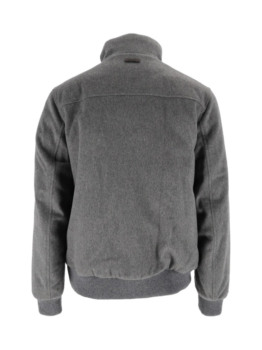 Peserico Structured High Collar Zip Outerwear Jacket